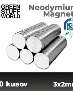 Neodymové magnety 3 x 2 mm - 10 ks (N35)